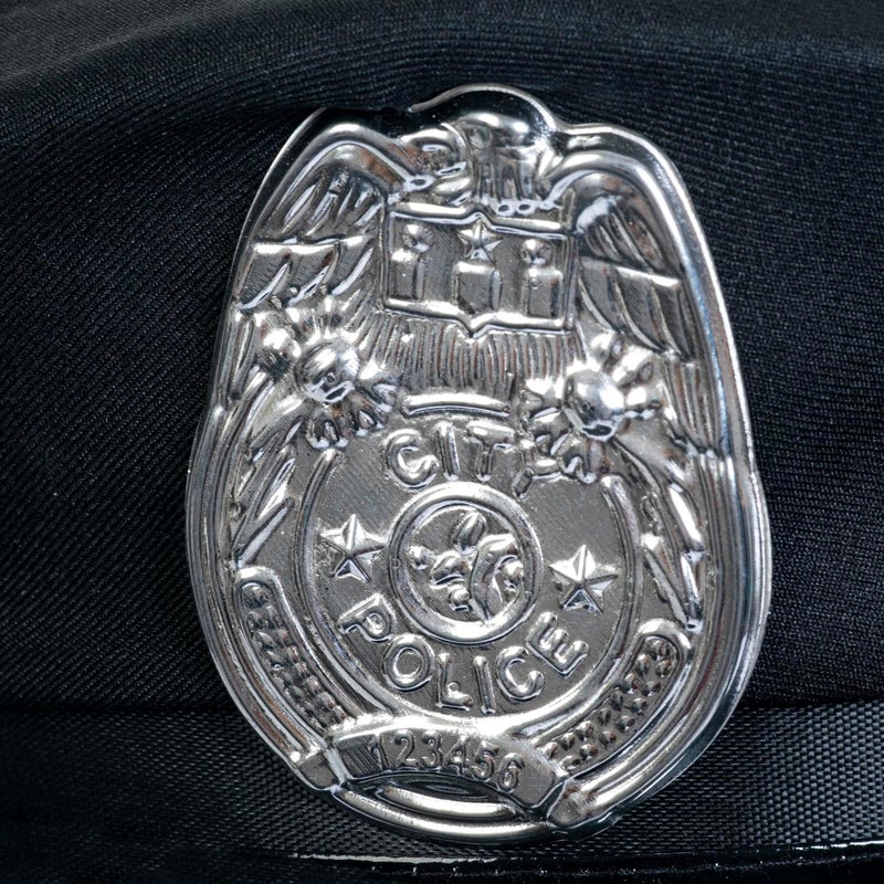 Vonokee Men Police Costume Hat, Adjustable Cop Cosplay Hat, Adult Police Accessory - Image 4